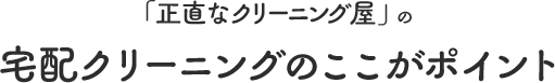 「正直なクリーニング屋」の宅配クリーニングのここがポイント